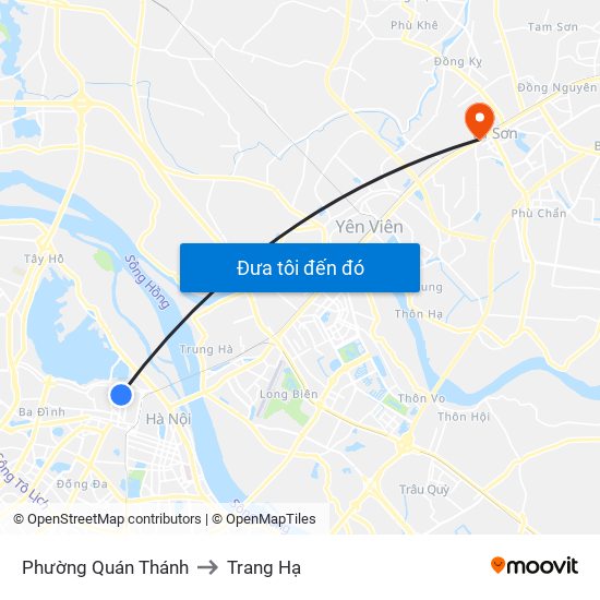 Phường Quán Thánh to Trang Hạ map