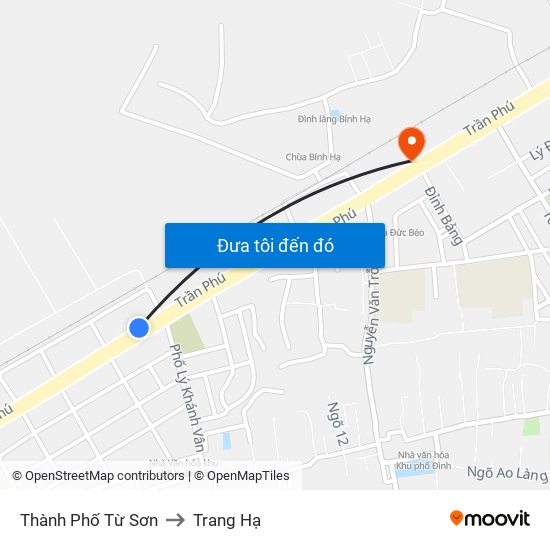 Thành Phố Từ Sơn to Trang Hạ map