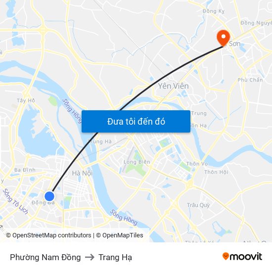 Phường Nam Đồng to Trang Hạ map