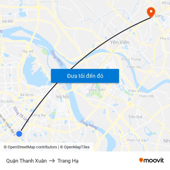 Quận Thanh Xuân to Trang Hạ map