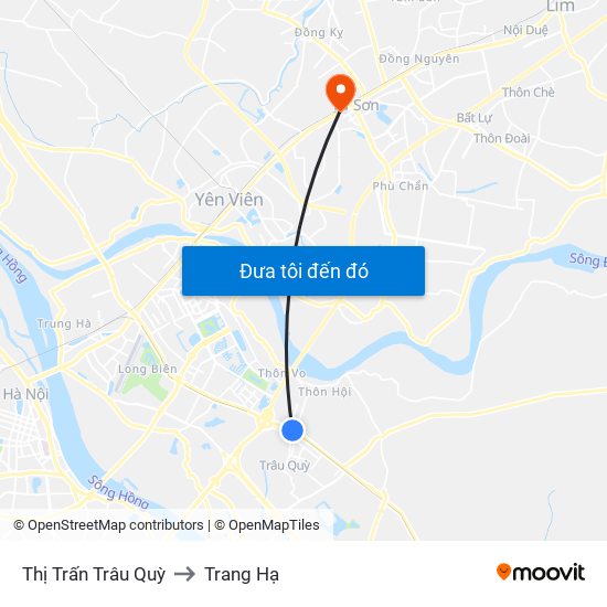 Thị Trấn Trâu Quỳ to Trang Hạ map