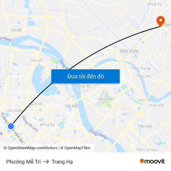 Phường Mễ Trì to Trang Hạ map