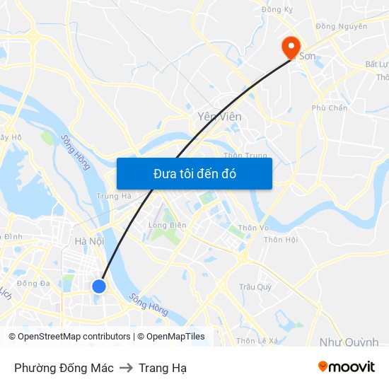 Phường Đống Mác to Trang Hạ map