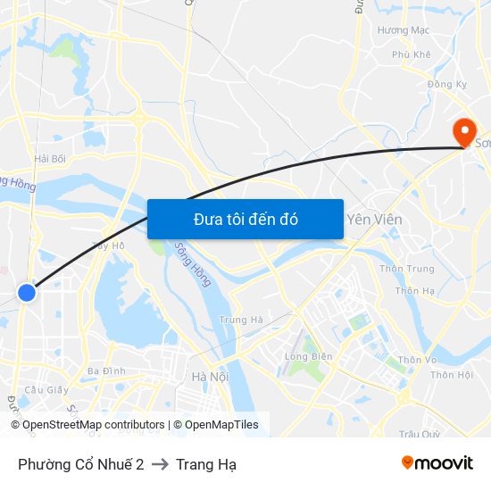 Phường Cổ Nhuế 2 to Trang Hạ map