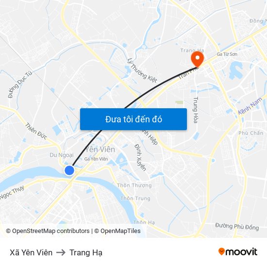 Xã Yên Viên to Trang Hạ map