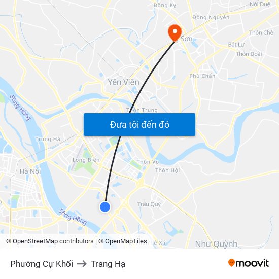 Phường Cự Khối to Trang Hạ map