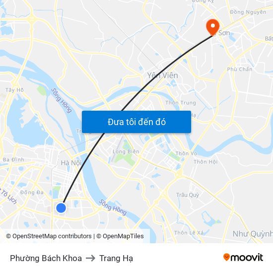 Phường Bách Khoa to Trang Hạ map