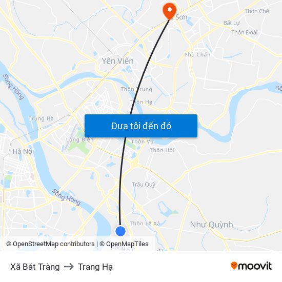 Xã Bát Tràng to Trang Hạ map