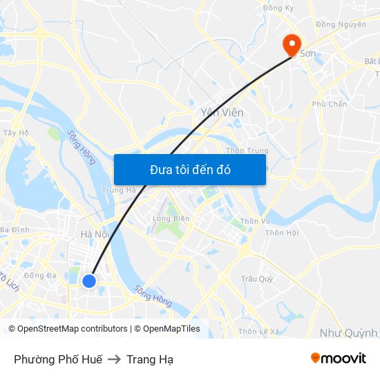 Phường Phố Huế to Trang Hạ map