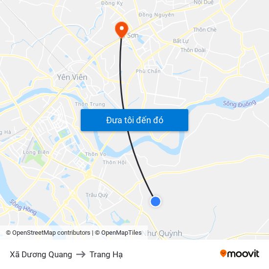 Xã Dương Quang to Trang Hạ map