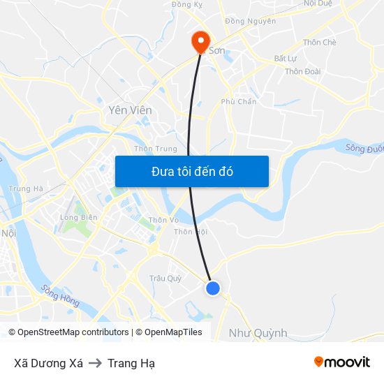 Xã Dương Xá to Trang Hạ map