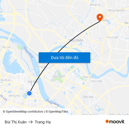 Bùi Thị Xuân to Trang Hạ map