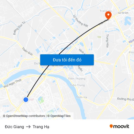 Đức Giang to Trang Hạ map