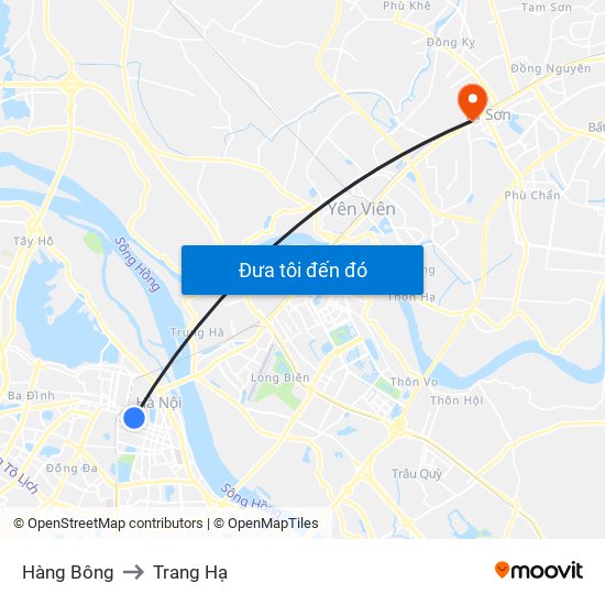 Hàng Bông to Trang Hạ map