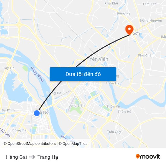 Hàng Gai to Trang Hạ map