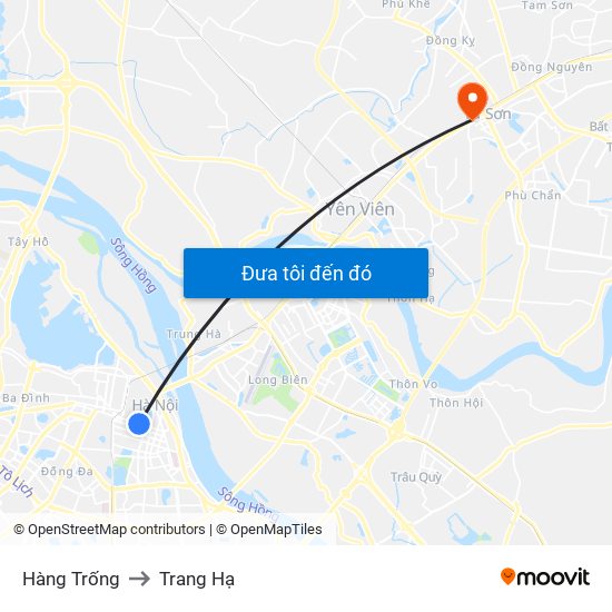 Hàng Trống to Trang Hạ map