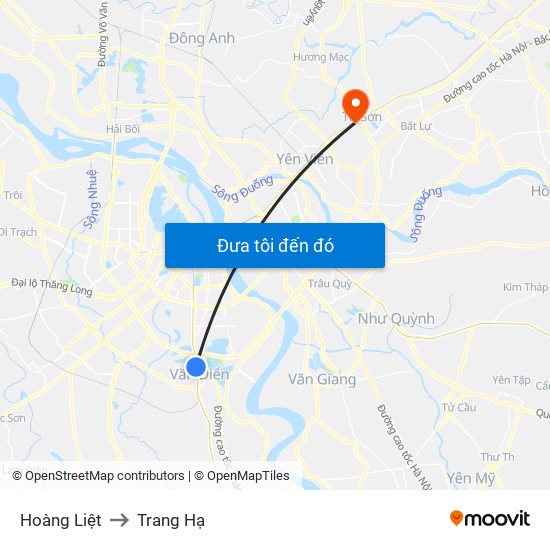 Hoàng Liệt to Trang Hạ map