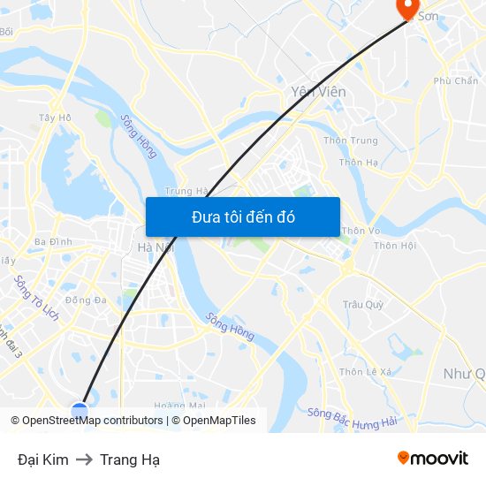 Đại Kim to Trang Hạ map