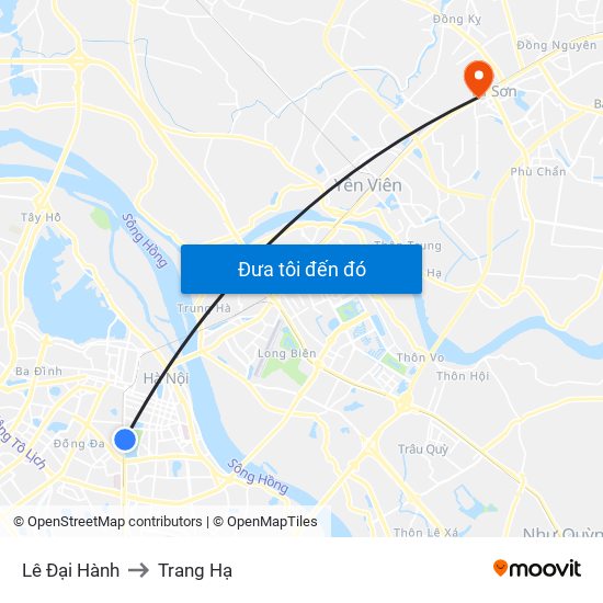 Lê Đại Hành to Trang Hạ map