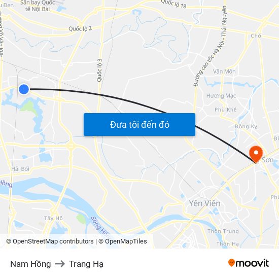 Nam Hồng to Trang Hạ map