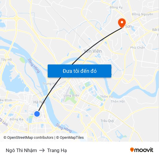 Ngô Thì Nhậm to Trang Hạ map