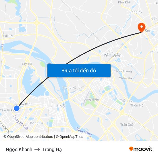 Ngọc Khánh to Trang Hạ map