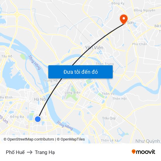 Phố Huế to Trang Hạ map