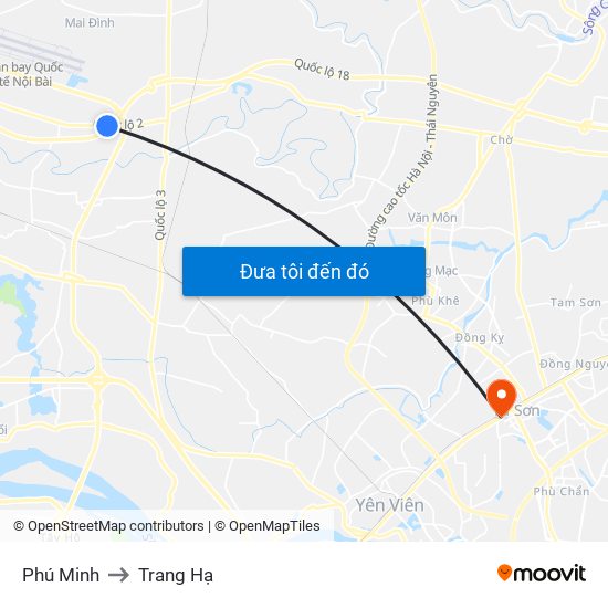 Phú Minh to Trang Hạ map