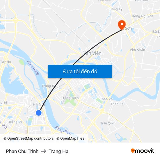 Phan Chu Trinh to Trang Hạ map