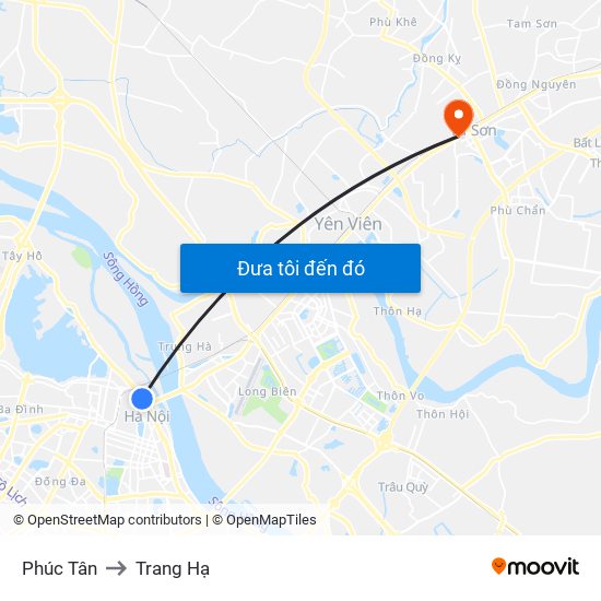 Phúc Tân to Trang Hạ map