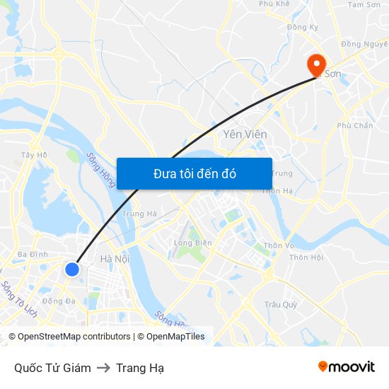 Quốc Tử Giám to Trang Hạ map