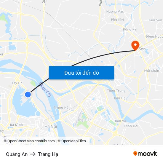 Quảng An to Trang Hạ map