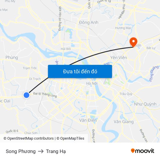 Song Phương to Trang Hạ map