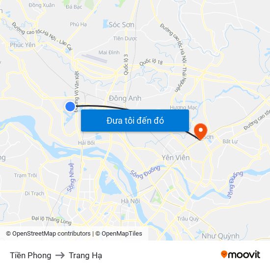 Tiền Phong to Trang Hạ map
