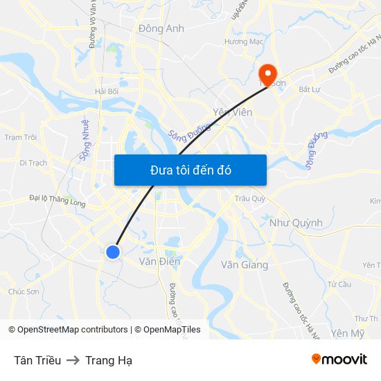 Tân Triều to Trang Hạ map