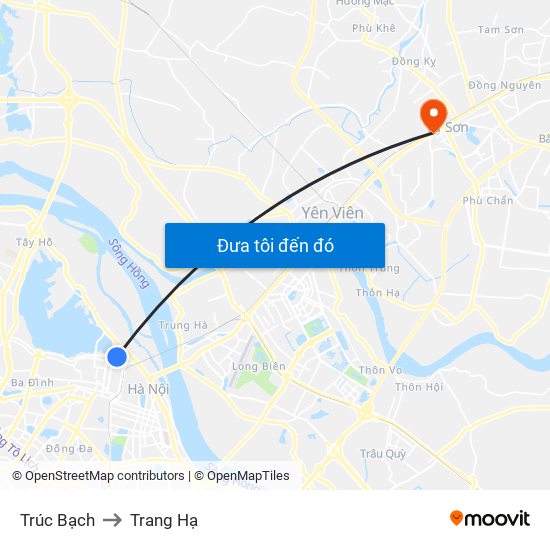 Trúc Bạch to Trang Hạ map