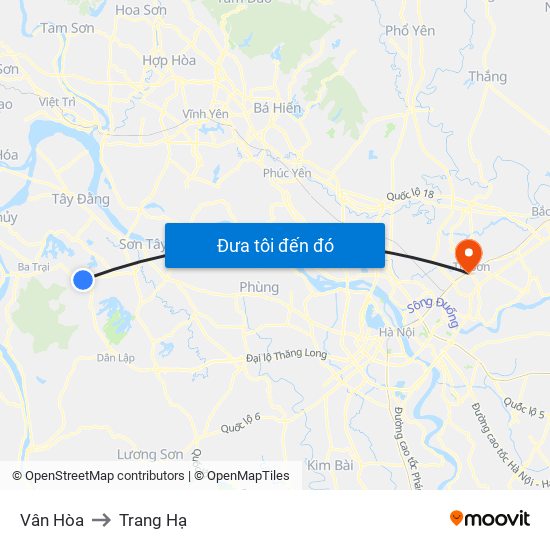 Vân Hòa to Trang Hạ map