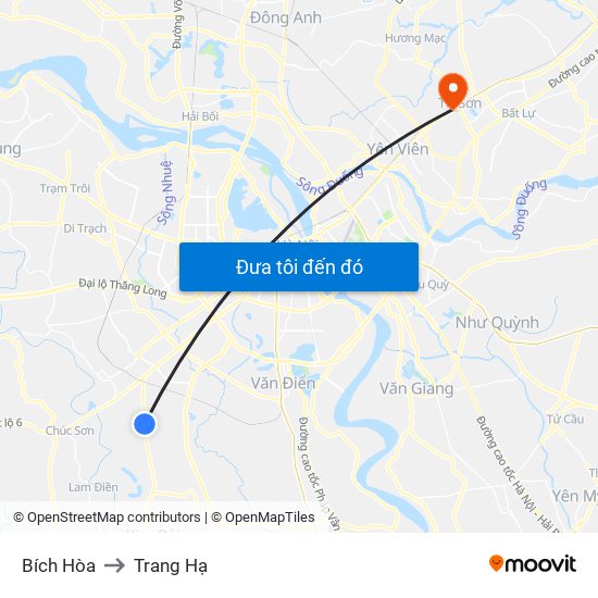 Bích Hòa to Trang Hạ map