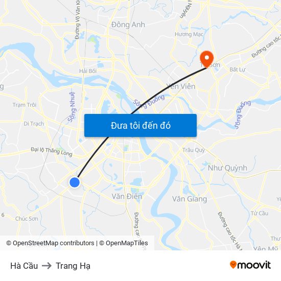 Hà Cầu to Trang Hạ map