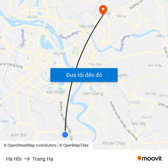 Hà Hồi to Trang Hạ map
