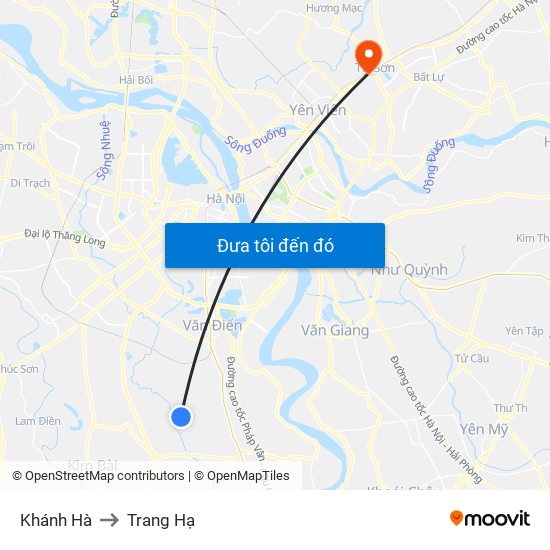 Khánh Hà to Trang Hạ map