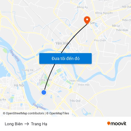 Long Biên to Trang Hạ map