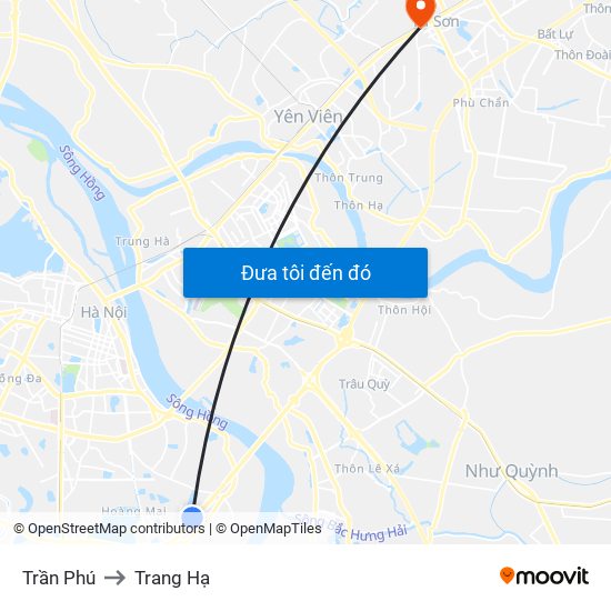 Trần Phú to Trang Hạ map