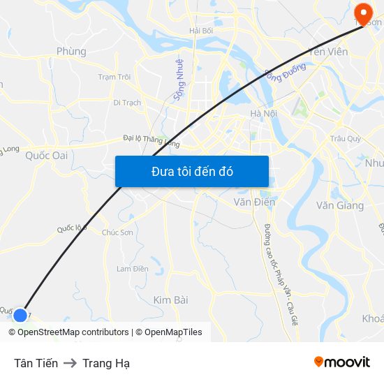 Tân Tiến to Trang Hạ map