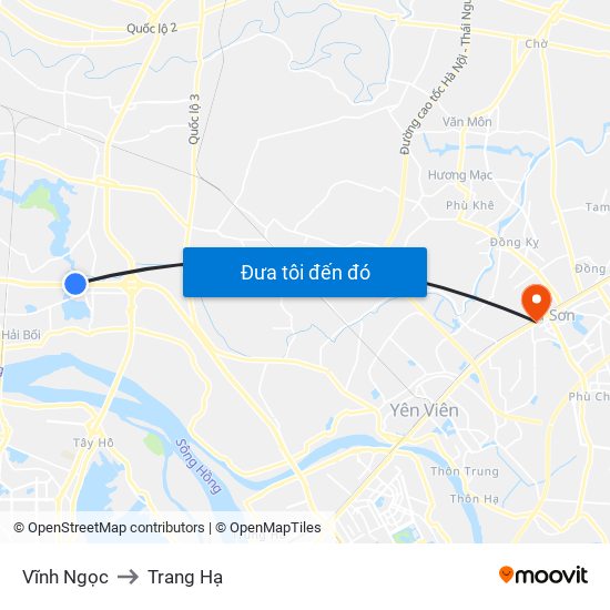 Vĩnh Ngọc to Trang Hạ map