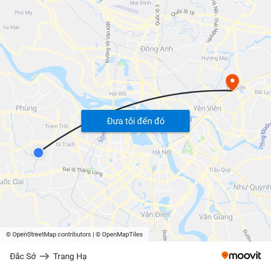 Đắc Sở to Trang Hạ map