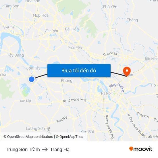 Trung Sơn Trầm to Trang Hạ map