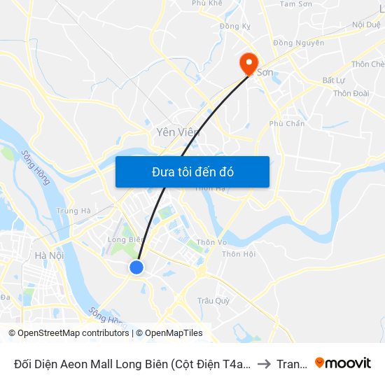 Đối Diện Aeon Mall Long Biên (Cột Điện T4a/2a-B Đường Cổ Linh) to Trang Hạ map