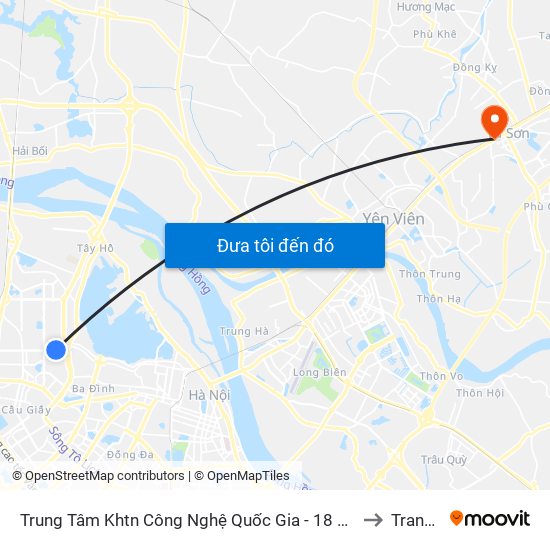 Trung Tâm Khtn Công Nghệ Quốc Gia - 18 Hoàng Quốc Việt to Trang Hạ map