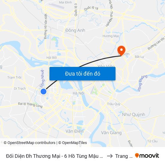 Đối Diện Đh Thương Mại - 6 Hồ Tùng Mậu (Cột Sau) to Trang Hạ map